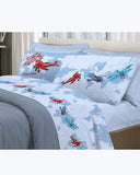 Set Lenzuola Letto in Cotone Made in Italy - Completo Letto Stampa Aeroplani