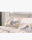 Set Lenzuola Letto in Cotone Made in Italy - Completo Letto Stampa Aeroplani