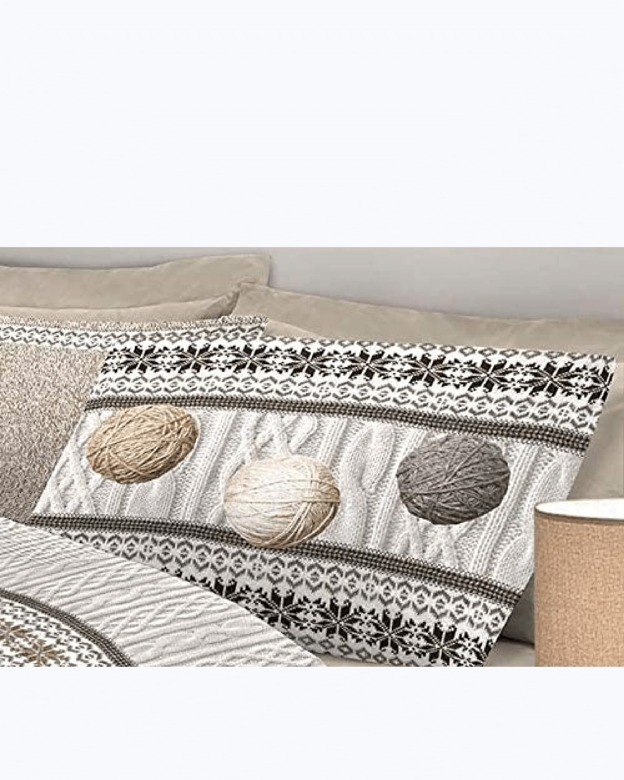 Set Lenzuola Letto in Cotone Made in Italy - Completo Letto Stampa Gomitoli