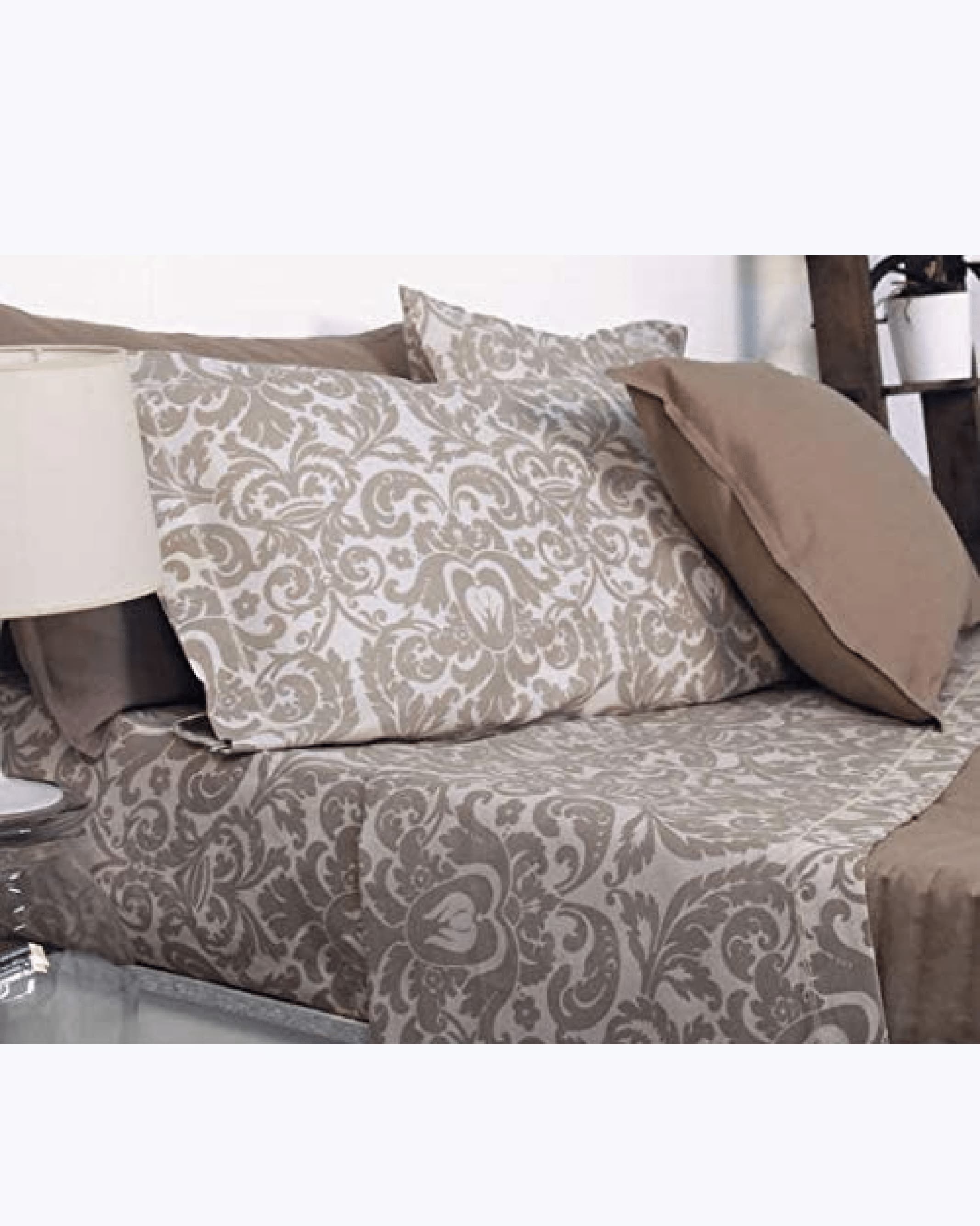 Set Lenzuola in Cotone - Completo Letto Fantasia Floreale Barocca