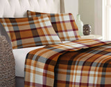 Set lenzuola in Flanella con Trattamento Antipilling - Tartan Rust
