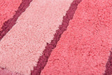 Tappetino Bagno Colorato in Morbido Pelo Lungo ed Righe in Rilievo