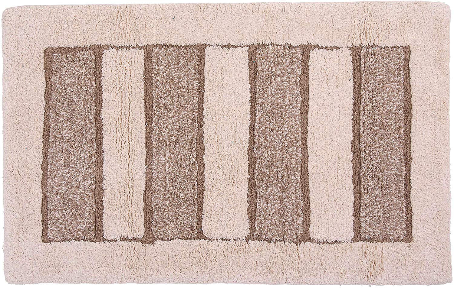 Tappetino Bagno Colorato in Morbido Pelo Lungo ed Righe in Rilievo