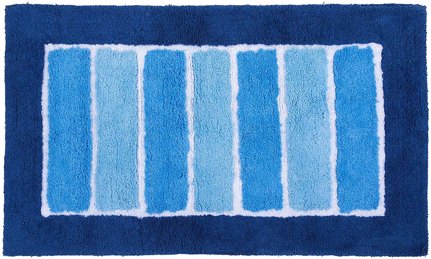 Tappetino Bagno Colorato in Morbido Pelo Lungo ed Righe in Rilievo