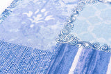 Set Lenzuola in Cotone / Completo Letto Fantasia Patchwork Blu