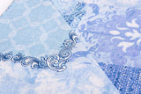 Set Lenzuola in Cotone / Completo Letto Fantasia Patchwork Blu