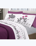 Set Lenzuola Letto in Cotone Made in Italy - Completo Letto Stampa Gattini Rosa