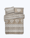 Piumone Matrimoniale/Singolo / 1 Piazza e Mezza Invernale - Piumone Letto Autunno/Inverno in Cotone - Calda Trapunta Imbottita Misure Beige