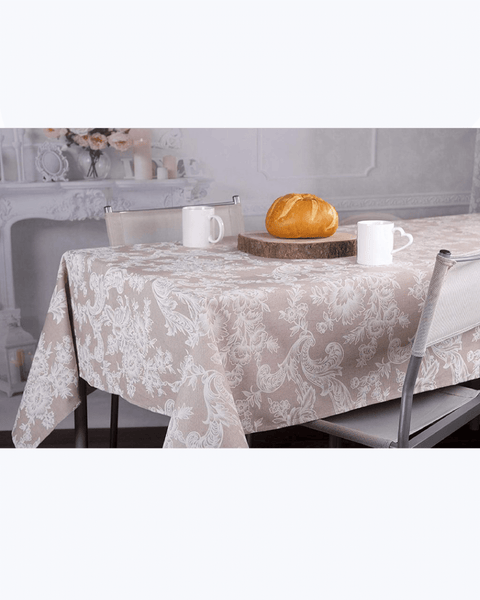 WZYWHJ Tovaglia decorativa quadrata 152,4 x 152,4 cm, tovaglie per tavolini da caffè, lavabili e riutilizzabili, stampe ottagonali con edifici