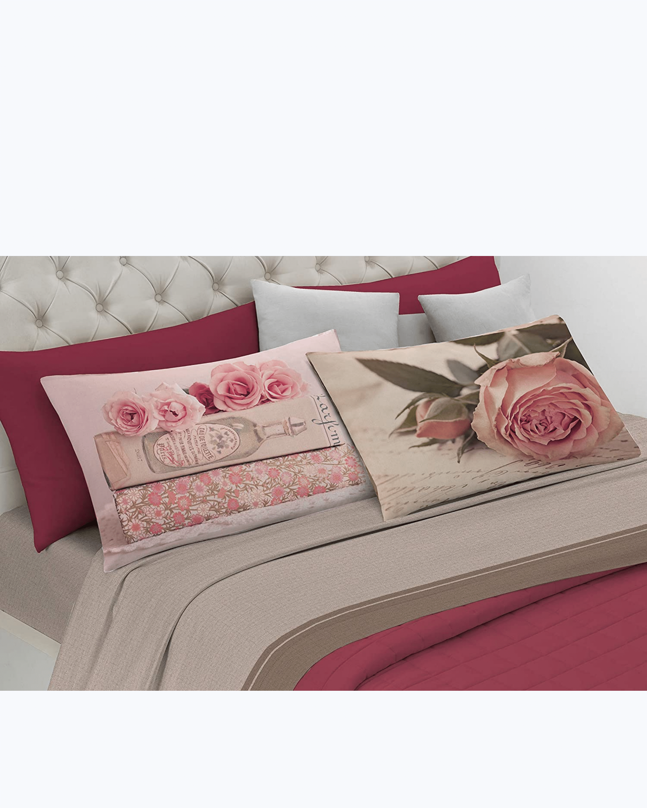 Set Lenzuola Letto Matrimoniale Made in Italy - Fiori di cigliegio Dipinti