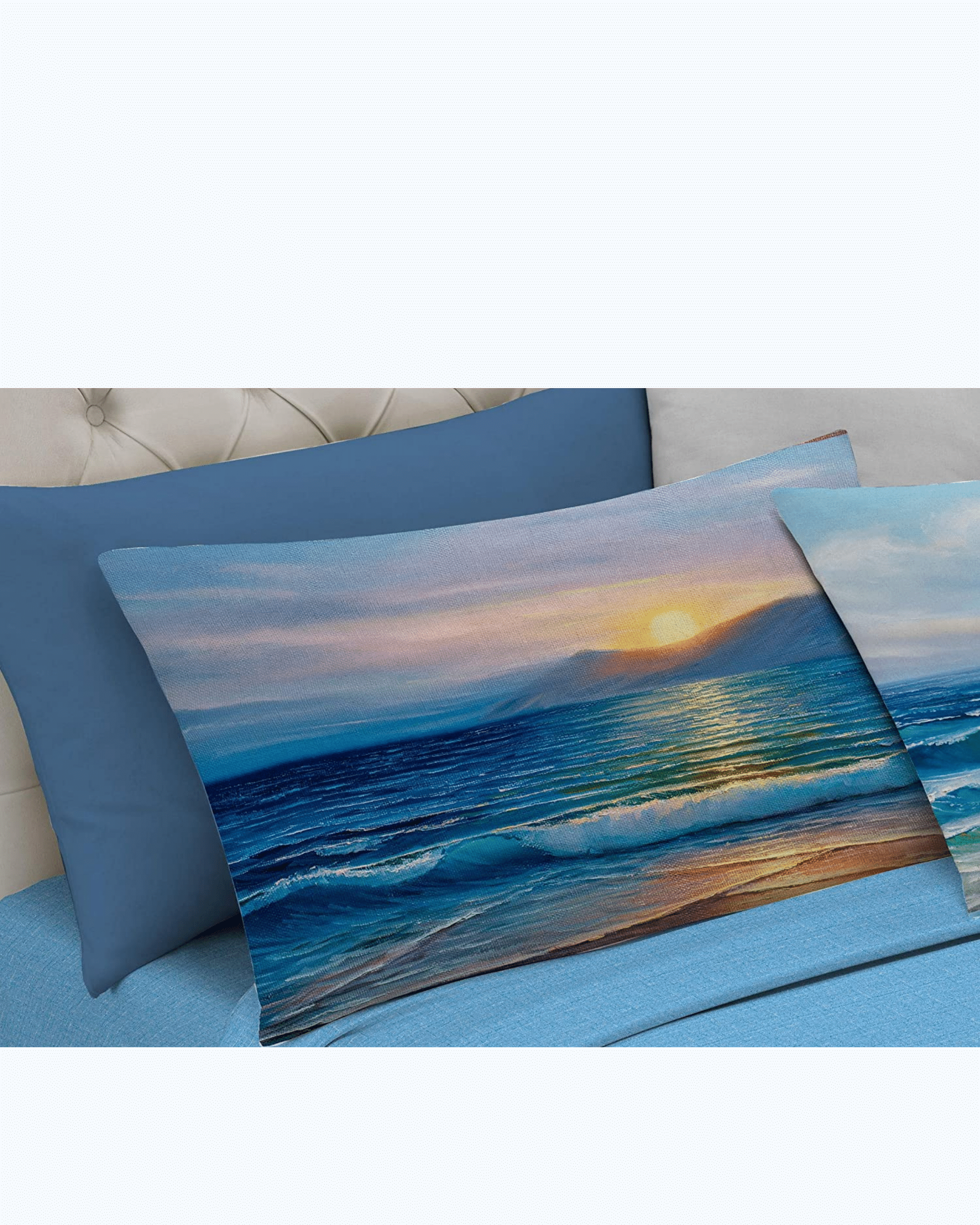 Set Lenzuola Letto Matrimoniale Made in Italy - Onde del Mare