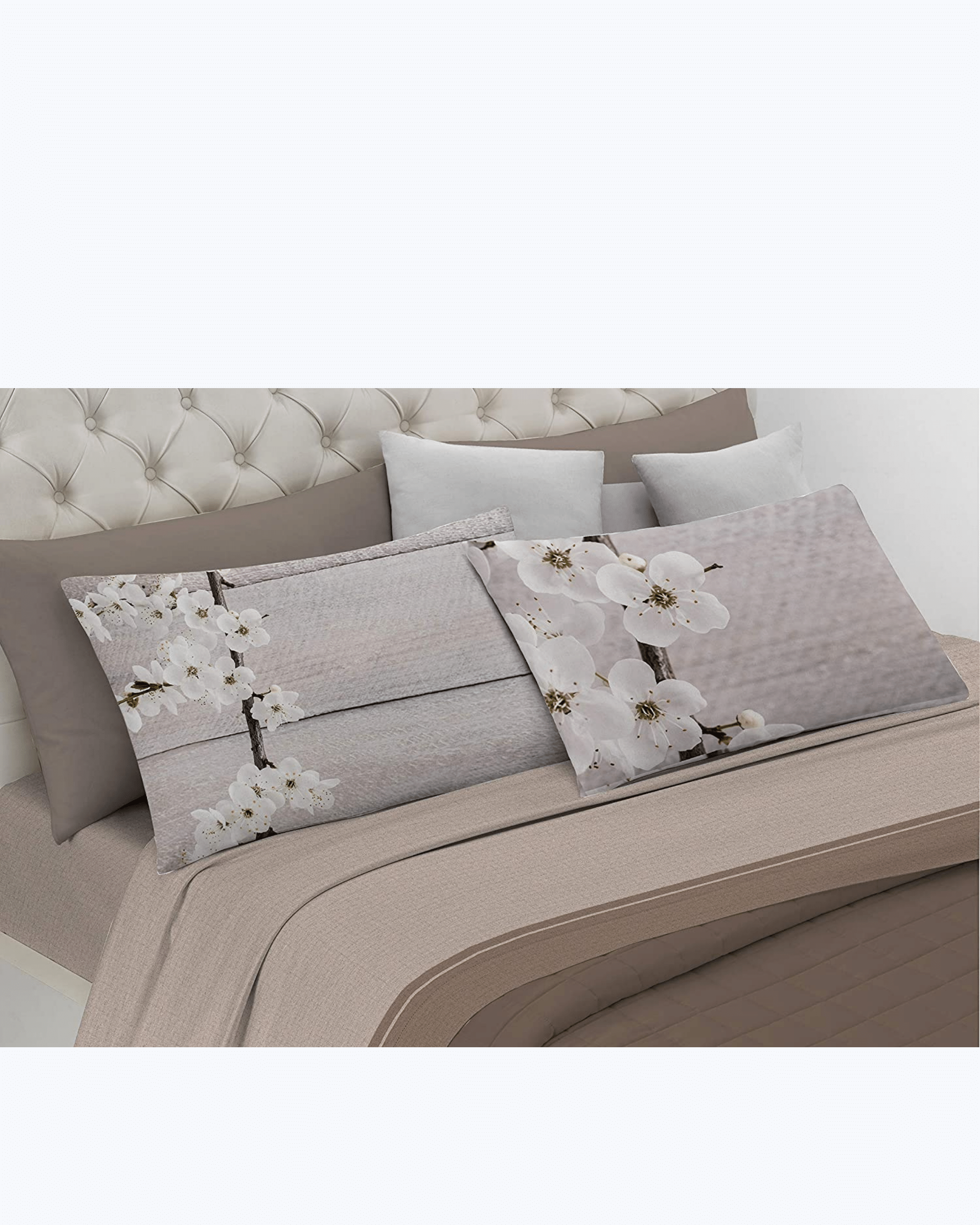 Set Lenzuola Letto Matrimoniale Made in Italy - Fiori di cigliegio Dipinti Fiori Di Ciliegio 2 Piazze