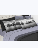 Set Lenzuola Letto Matrimoniale Made in Italy - Stampa New York Grigio - New York In Bianco E Nero 2 Piazze