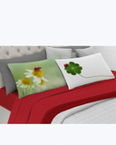 Set Lenzuola Letto Matrimoniale Made in Italy - Quadrifoglio e Coccinella