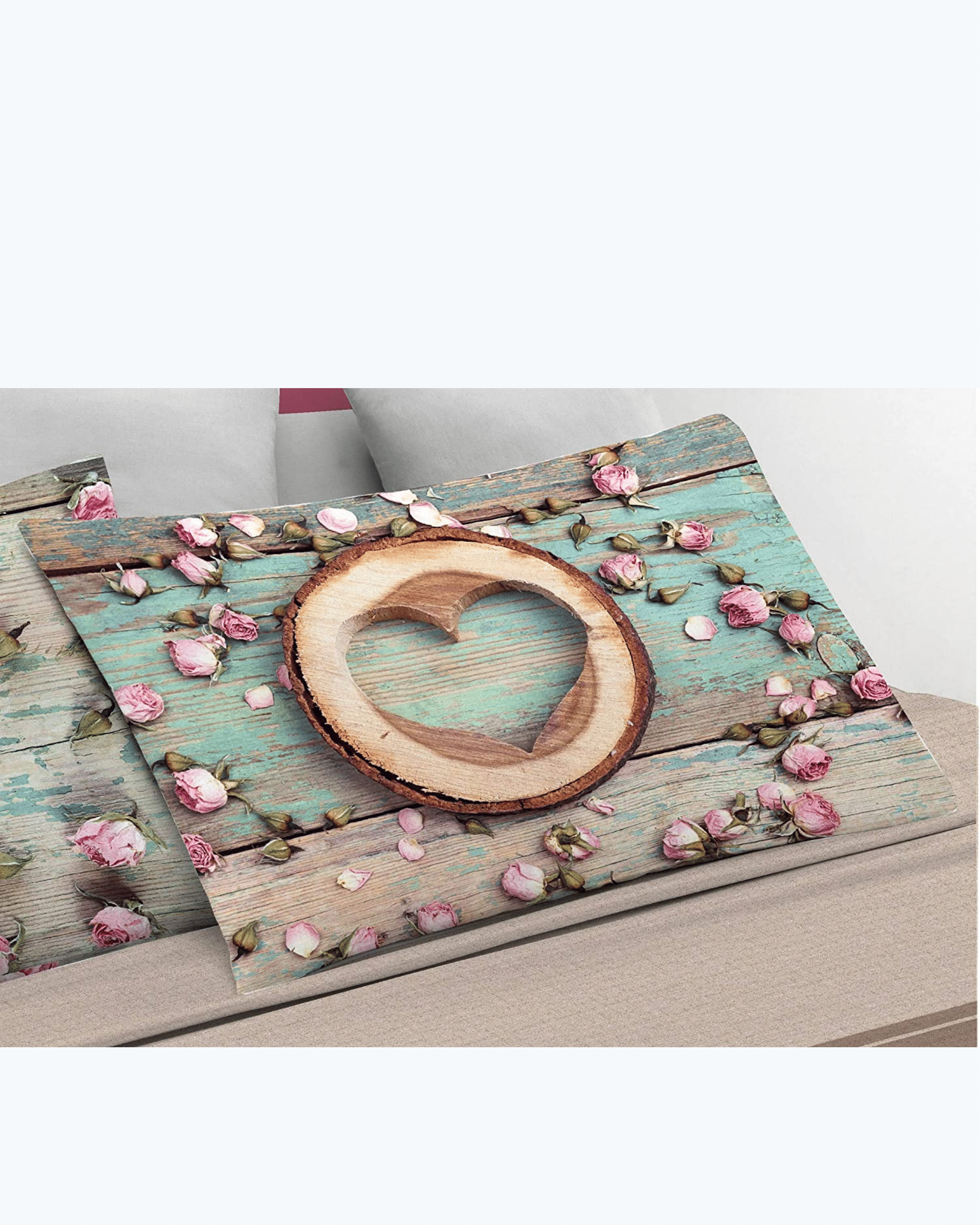 Set Lenzuola Letto Matrimoniale Made in Italy - Fantasia Fiori Shabby