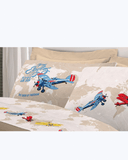 Set Lenzuola Letto in Cotone Made in Italy - Completo Letto Stampa Aeroplani
