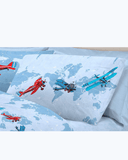 Set Lenzuola Letto in Cotone Made in Italy - Completo Letto Stampa Aeroplani