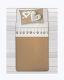 Set Lenzuola Letto in Cotone Made in Italy - Completo Letto Stampa Cuori Appesi