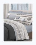 Set Lenzuola Letto in Cotone Made in Italy - Completo Letto Stampa Gomitoli Grigio