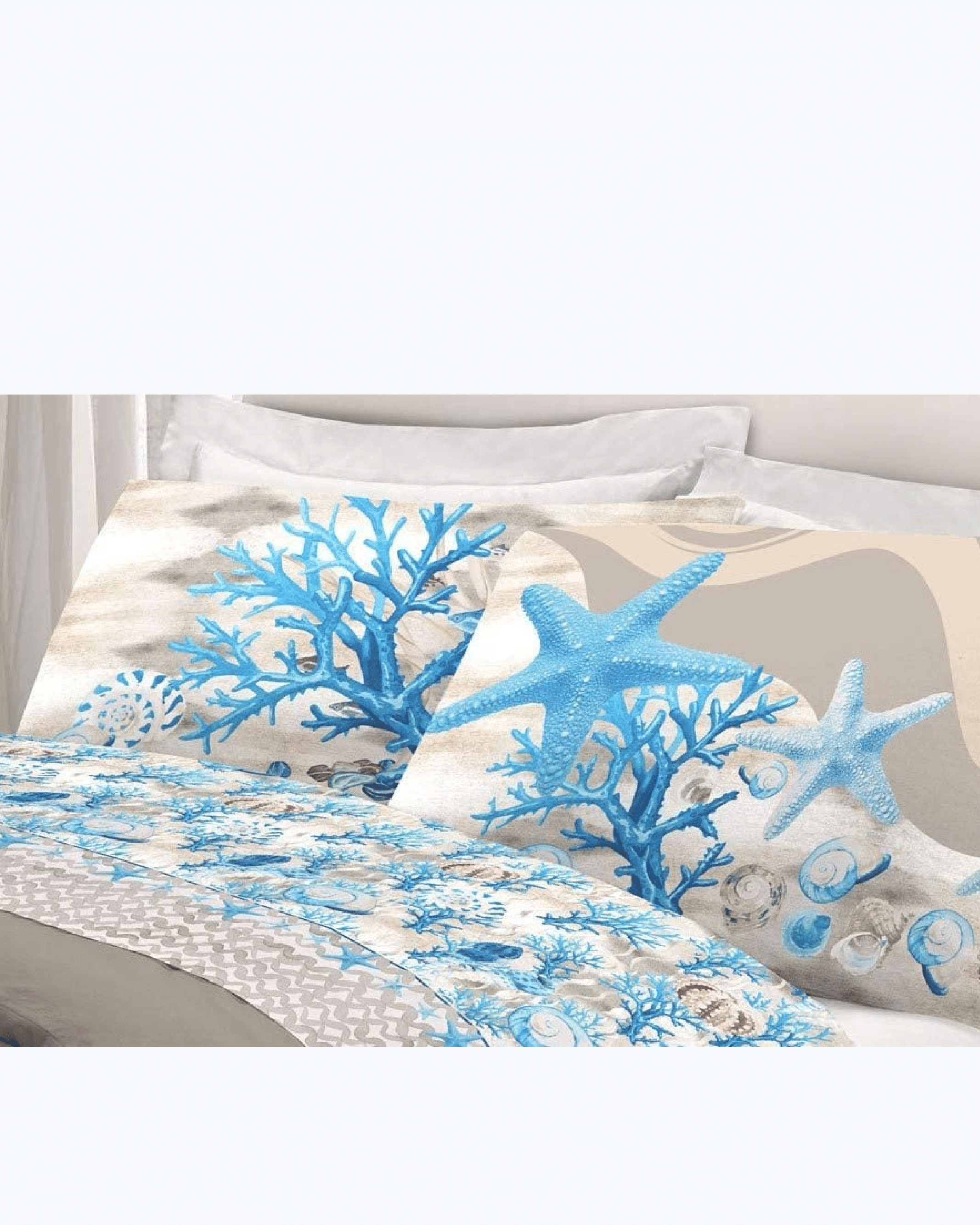 Set Lenzuola Letto in Cotone Made in Italy - Completo Letto Fantasia Marina