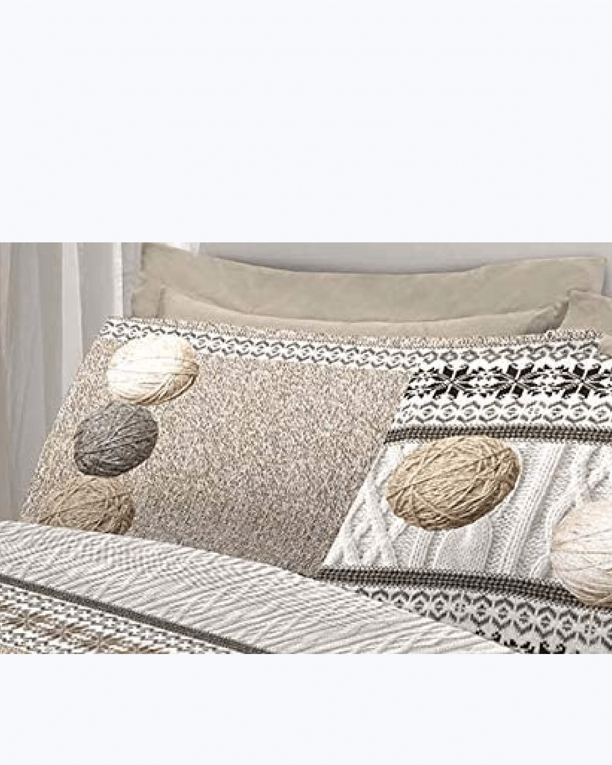 Set Lenzuola Letto in Cotone Made in Italy - Completo Letto Stampa Gomitoli