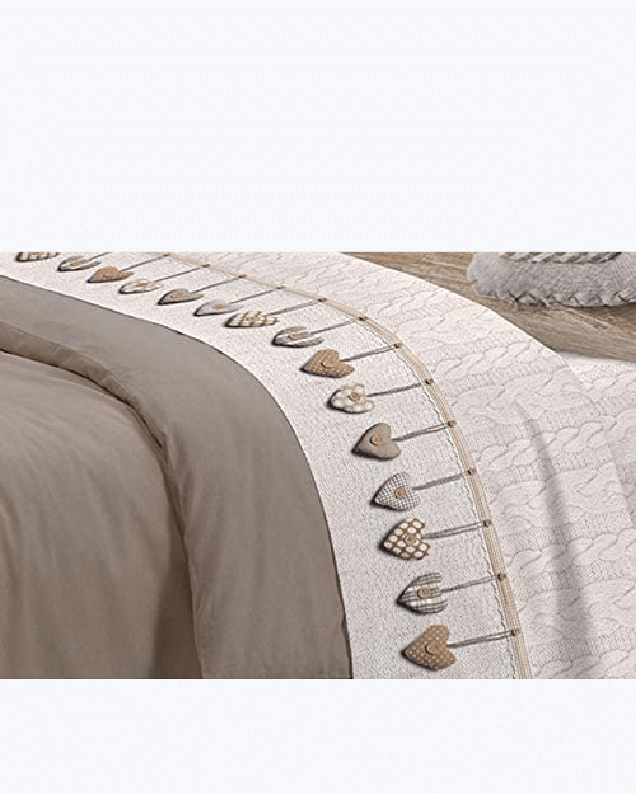 Set Lenzuola Letto in Cotone Made in Italy - Completo Letto Stampa Cuori Appesi