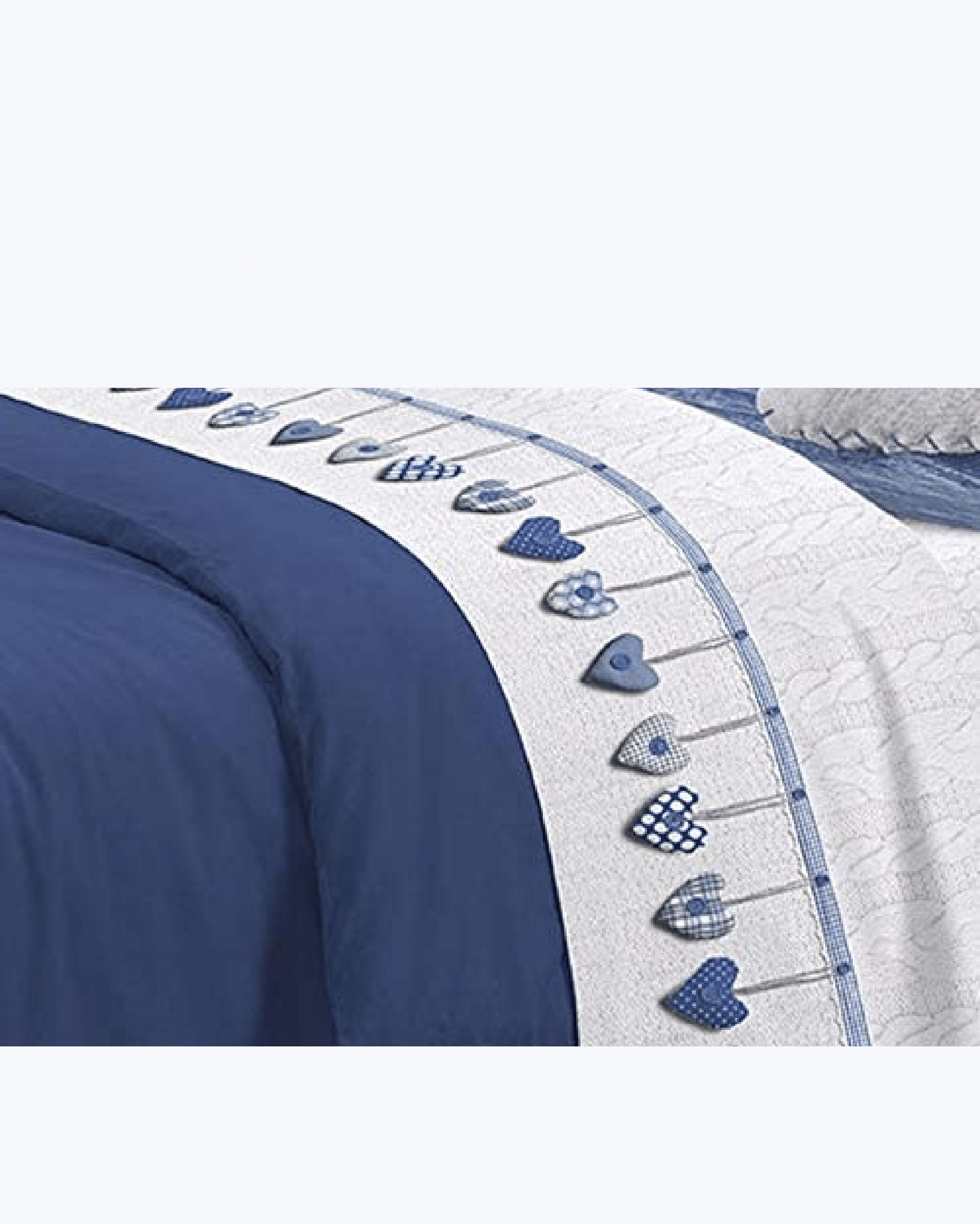 Set Lenzuola Letto in Cotone Made in Italy - Completo Letto Stampa Cuori Appesi