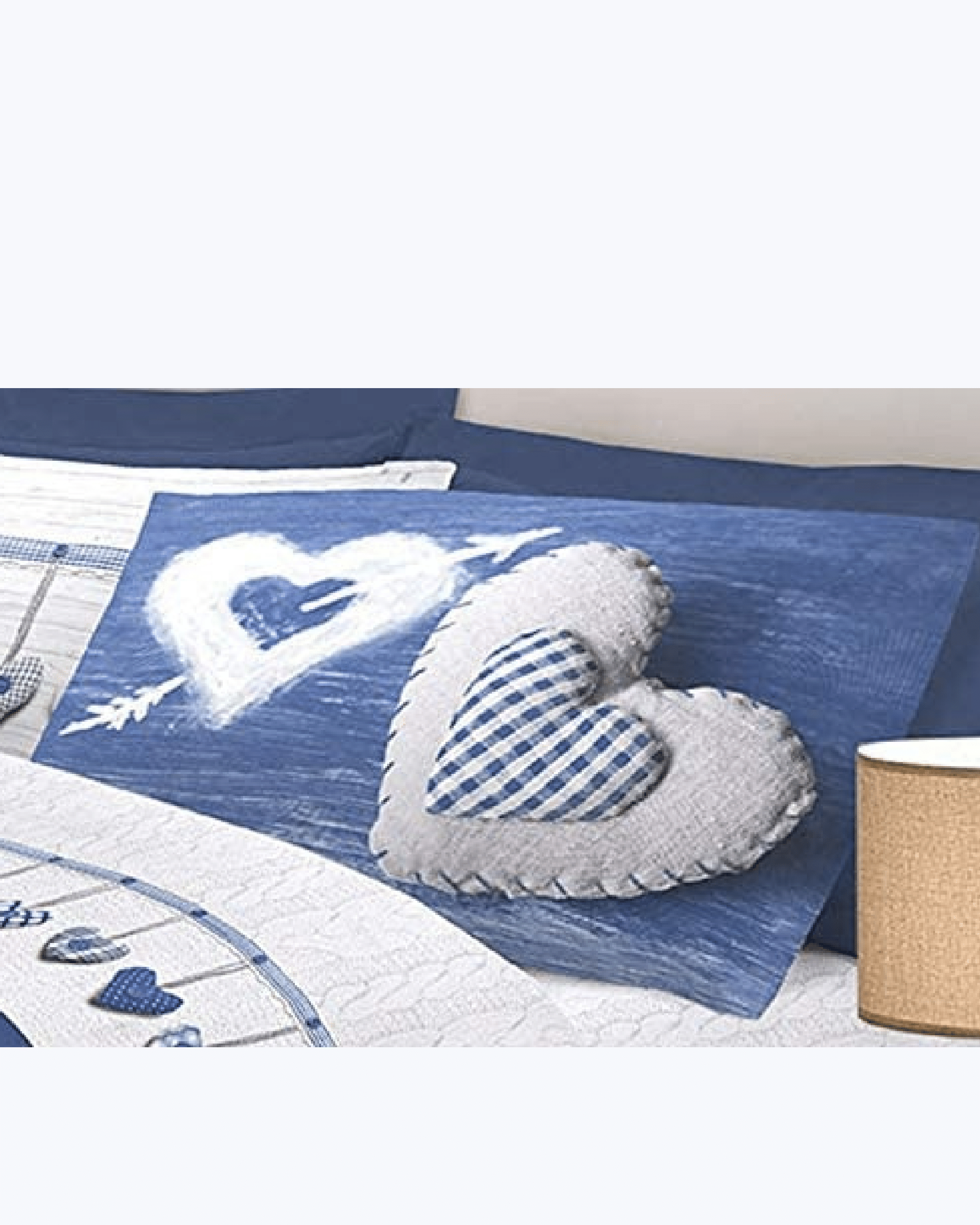 Set Lenzuola Letto in Cotone Made in Italy - Completo Letto Stampa Cuori Appesi