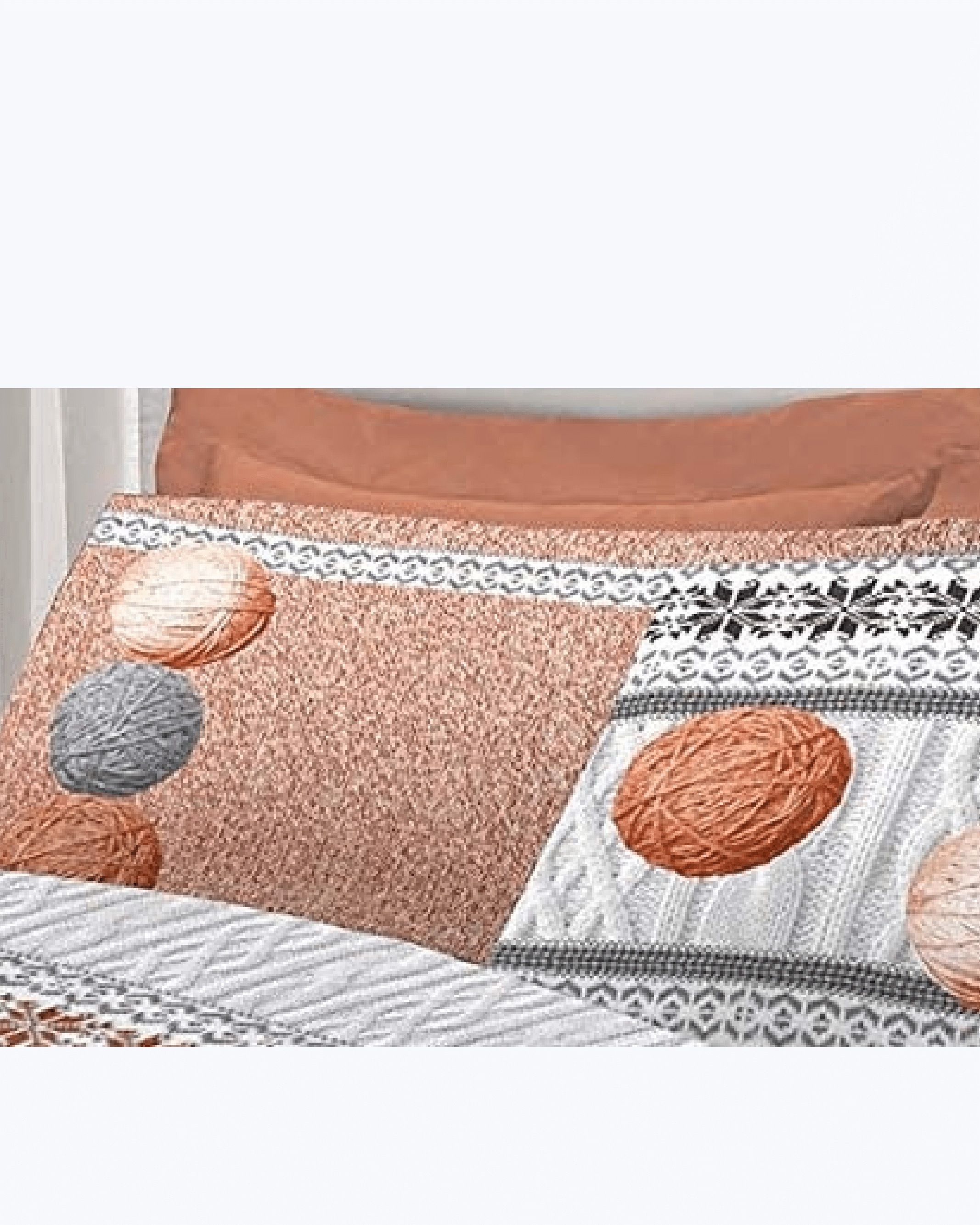 Set Lenzuola Letto in Cotone Made in Italy - Completo Letto Stampa Gomitoli