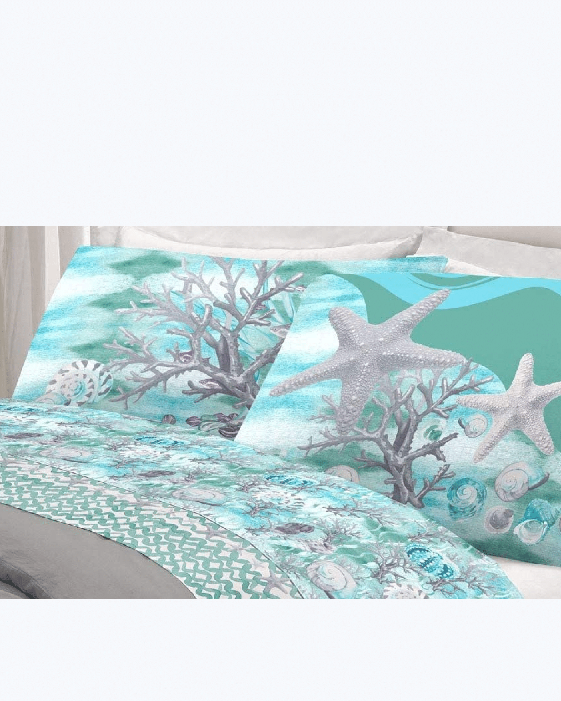 Set Lenzuola Letto in Cotone Made in Italy - Completo Letto Fantasia Marina