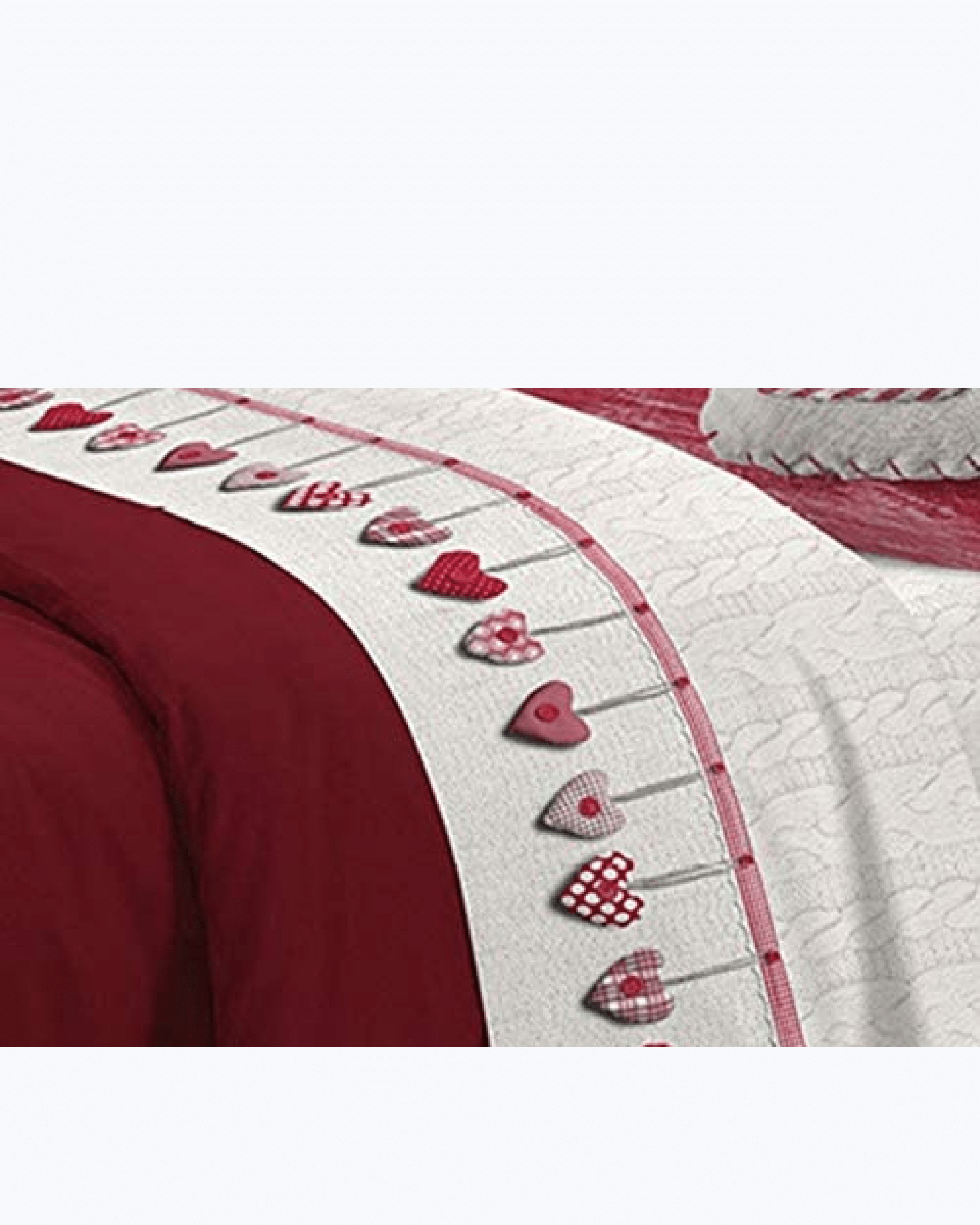 Set Lenzuola Letto in Cotone Made in Italy - Completo Letto Stampa Cuori Appesi