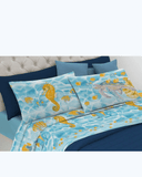 Set Lenzuola Letto in Cotone Made in Italy - Completo Letto Stampa Tartaruga