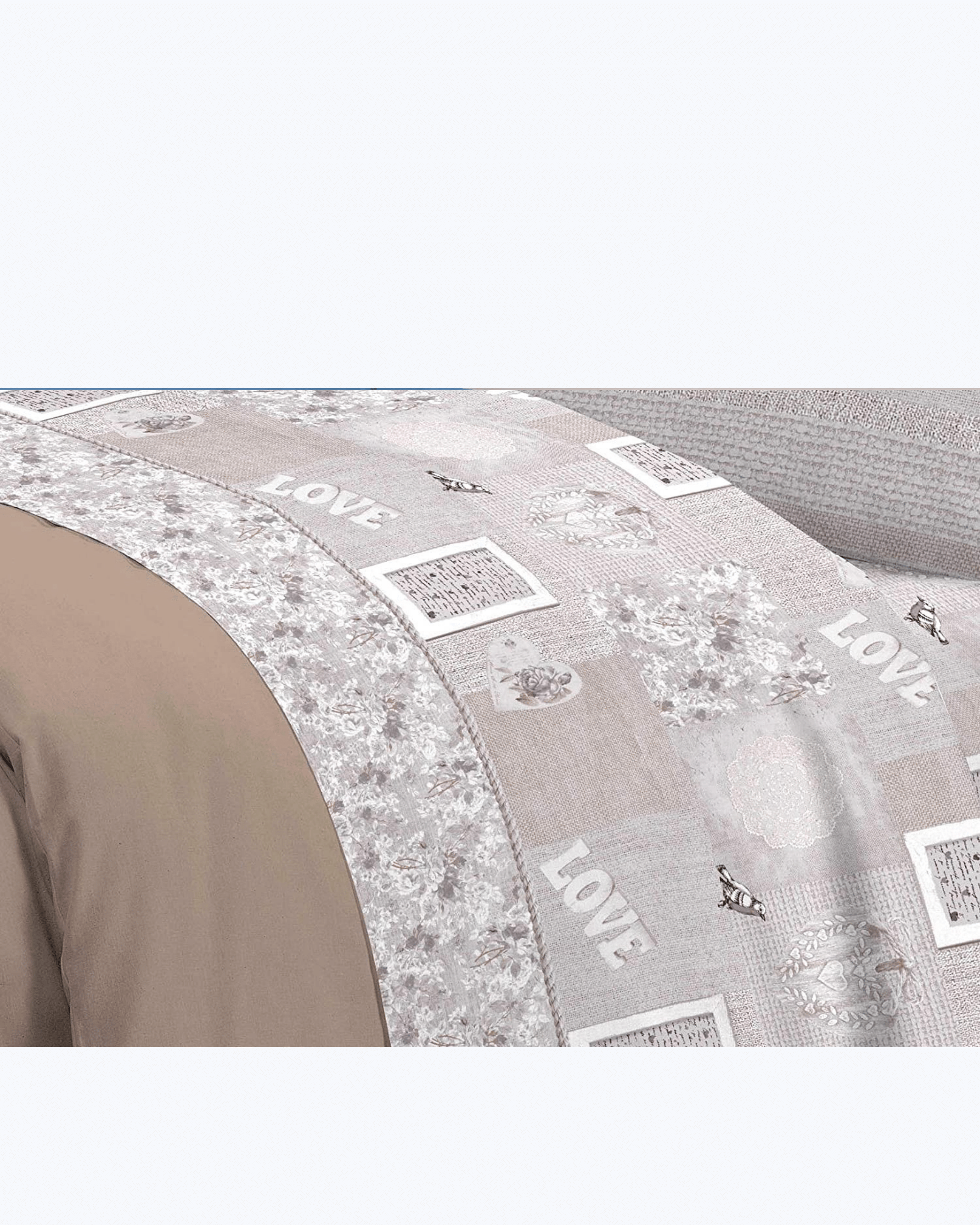 Set Lenzuola Letto in Cotone Made in Italy - Completo Letto Stampa Cuori