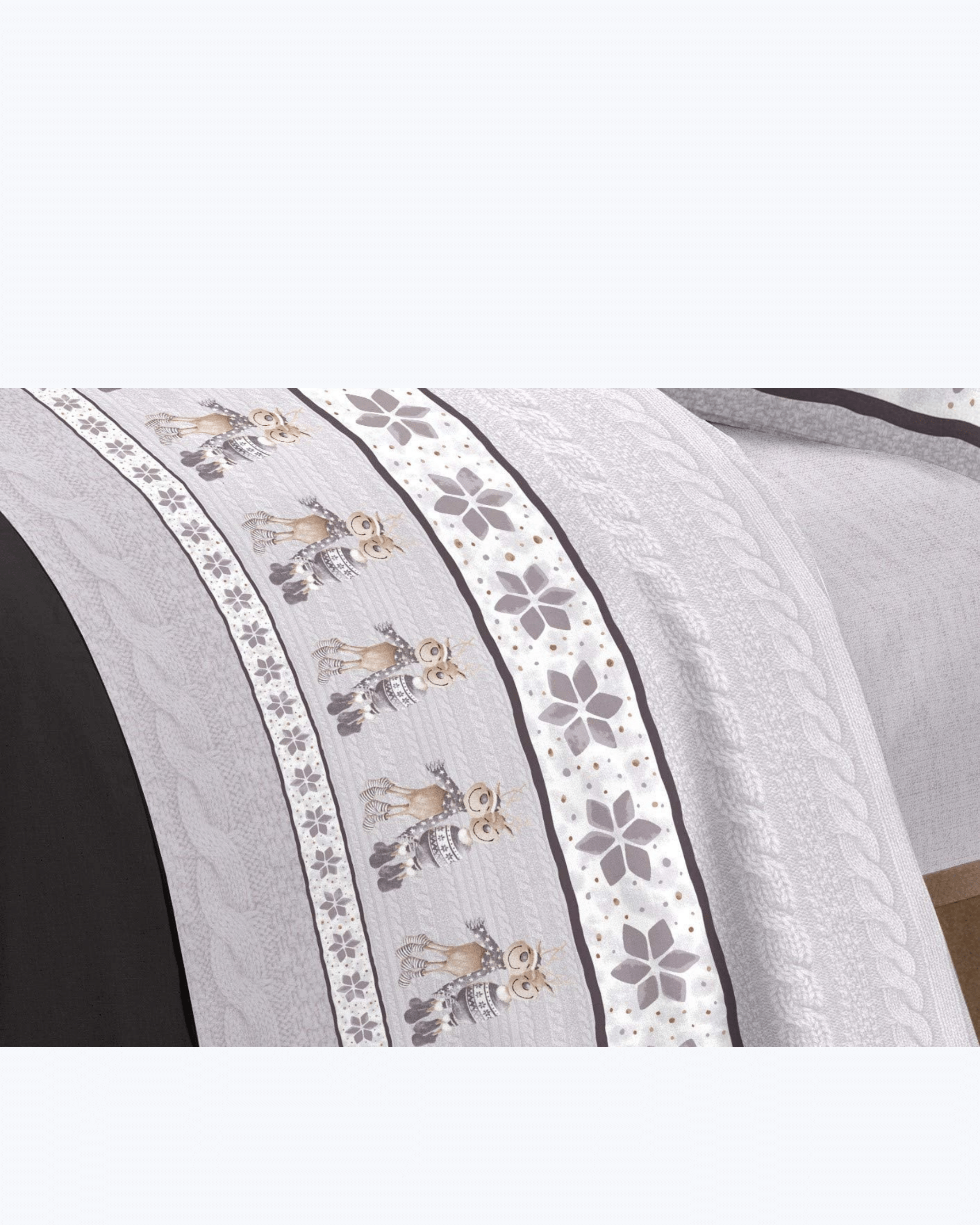 Set Lenzuola Letto in Cotone Made in Italy - Completo Letto Stampa Renna