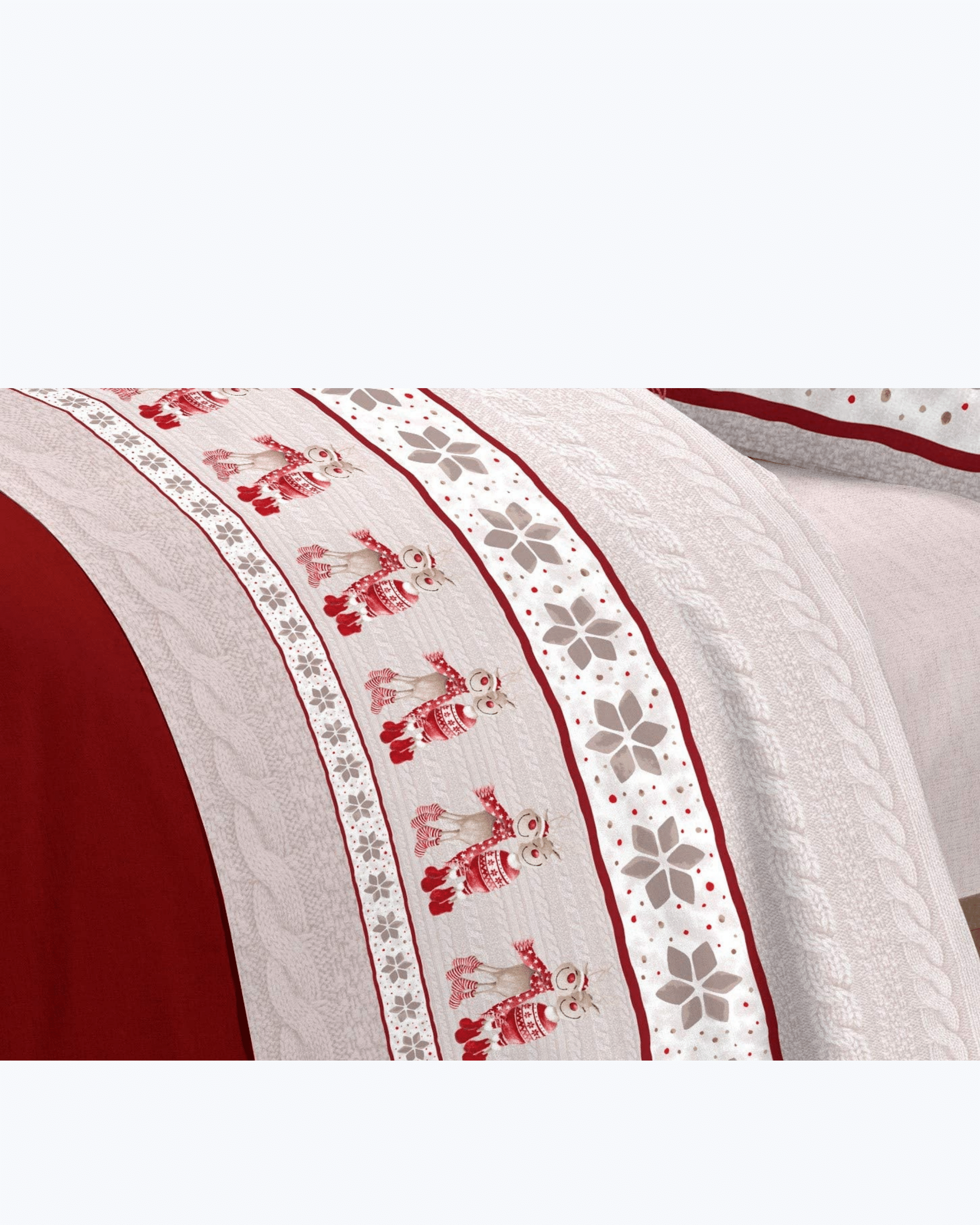 Set Lenzuola Letto in Cotone Made in Italy - Completo Letto Stampa Renna