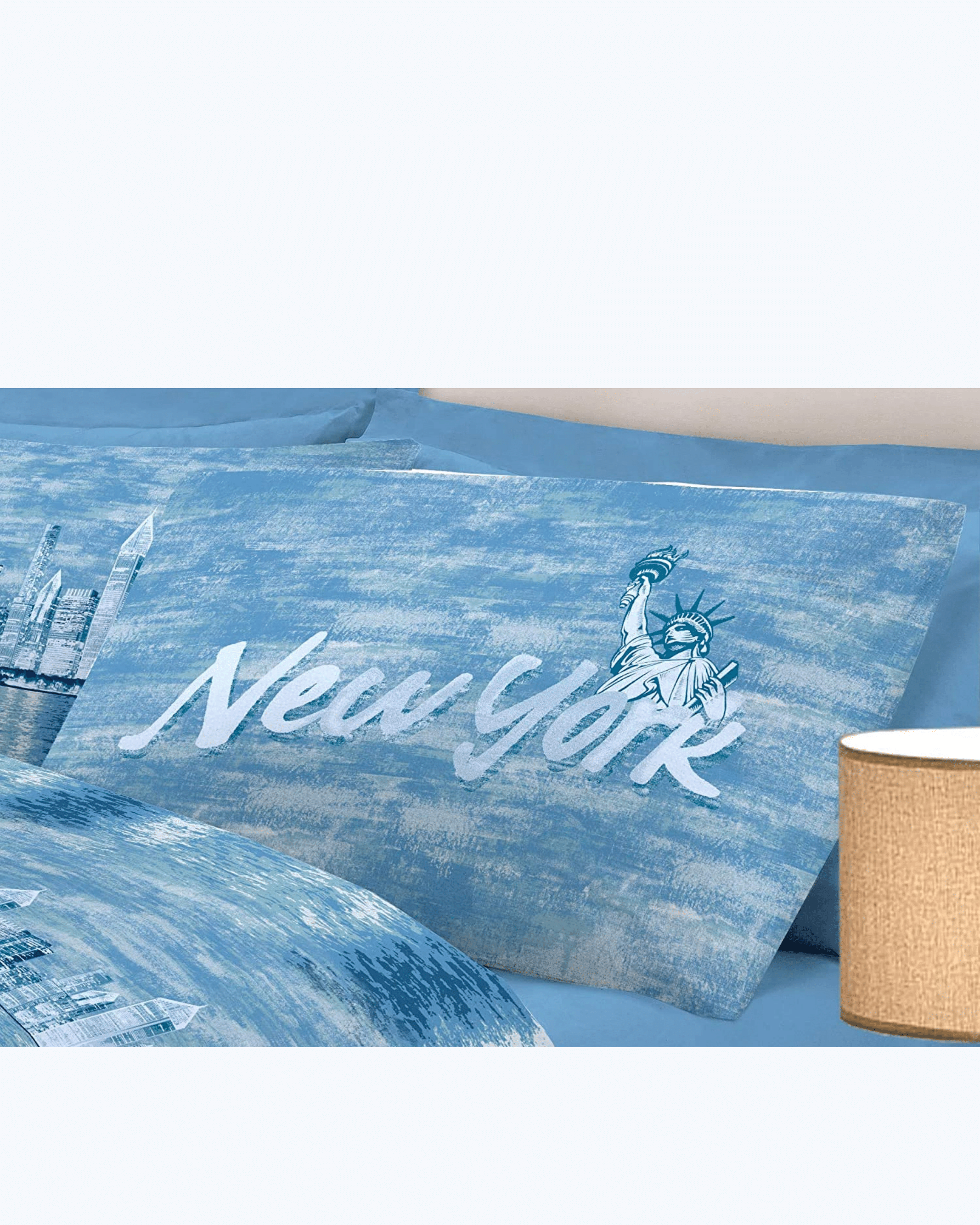 Set Lenzuola Letto in Cotone Made in Italy - Completo Letto Stampa New York