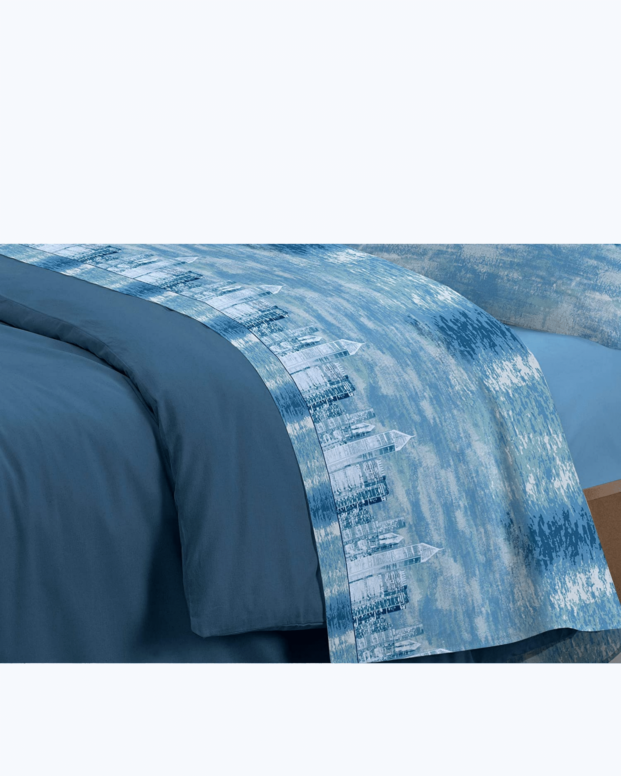 Set Lenzuola Letto in Cotone Made in Italy - Completo Letto Stampa New York