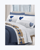 Set Lenzuola Letto in Cotone Made in Italy - Completo Letto Stampa Orsetti Beige E Blu