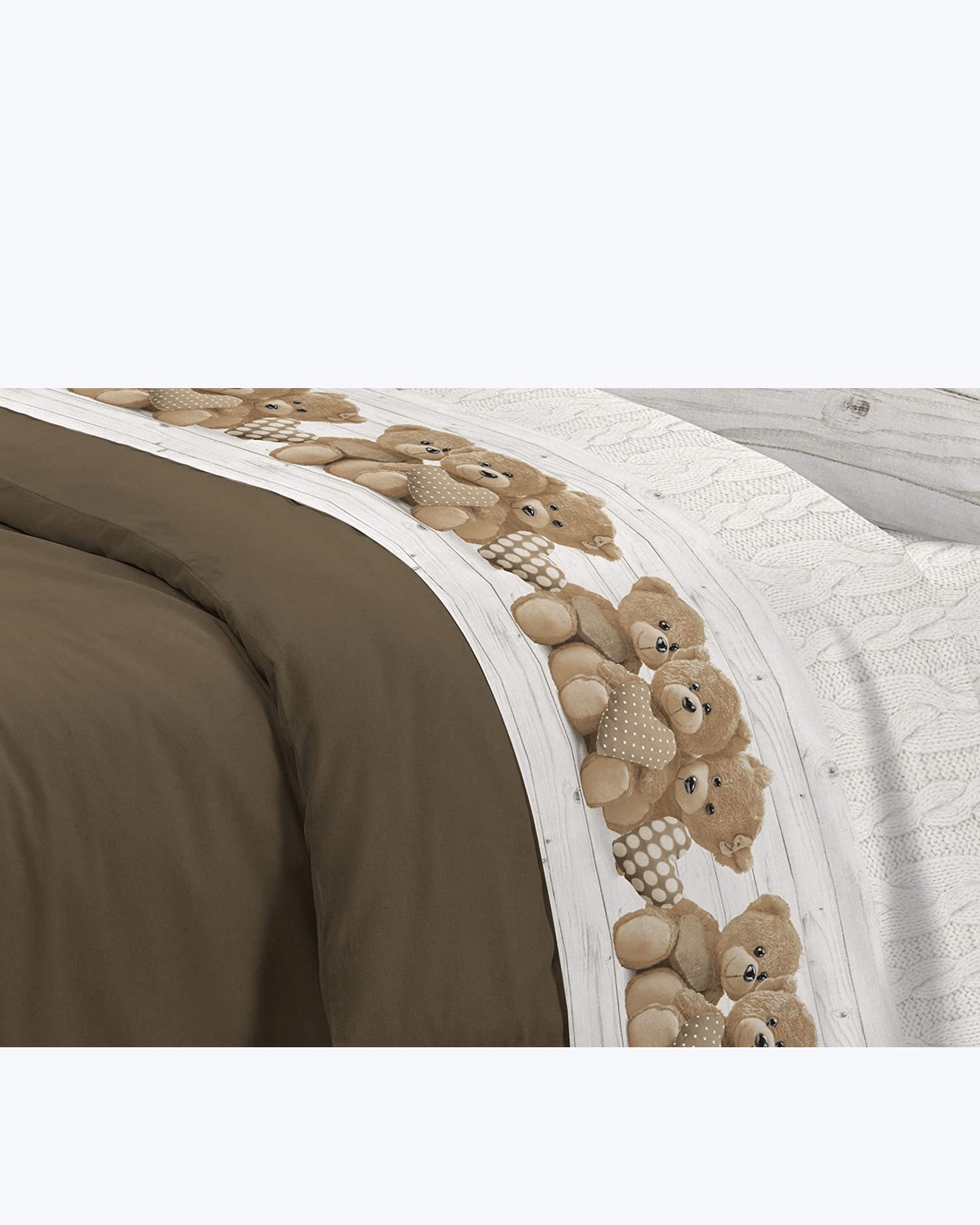 Set Lenzuola Letto in Cotone Made in Italy - Completo Letto Stampa Orsetti
