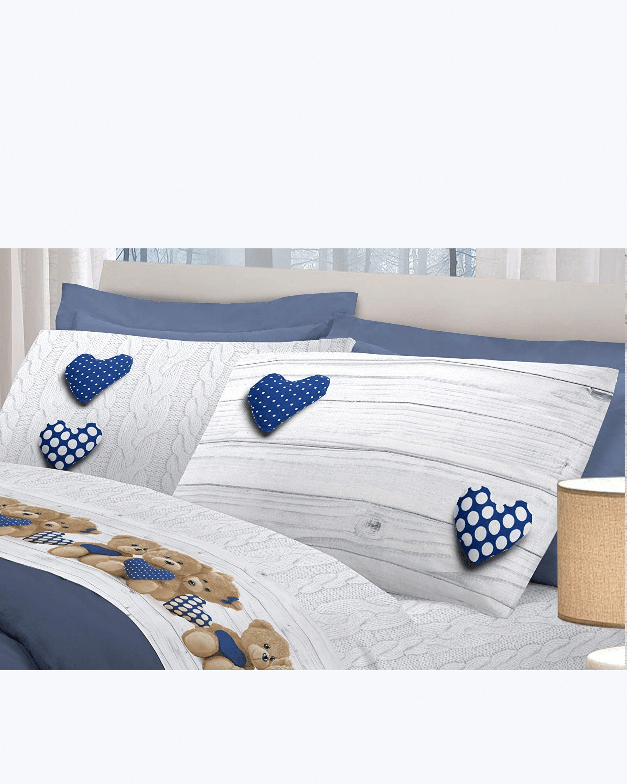 Set Lenzuola Letto in Cotone Made in Italy - Completo Letto Stampa Orsetti