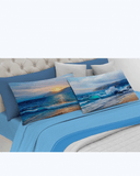 Set Lenzuola Letto Matrimoniale Made in Italy - Quadrifoglio e Coccinella Paesaggio Marino 2 Piazze