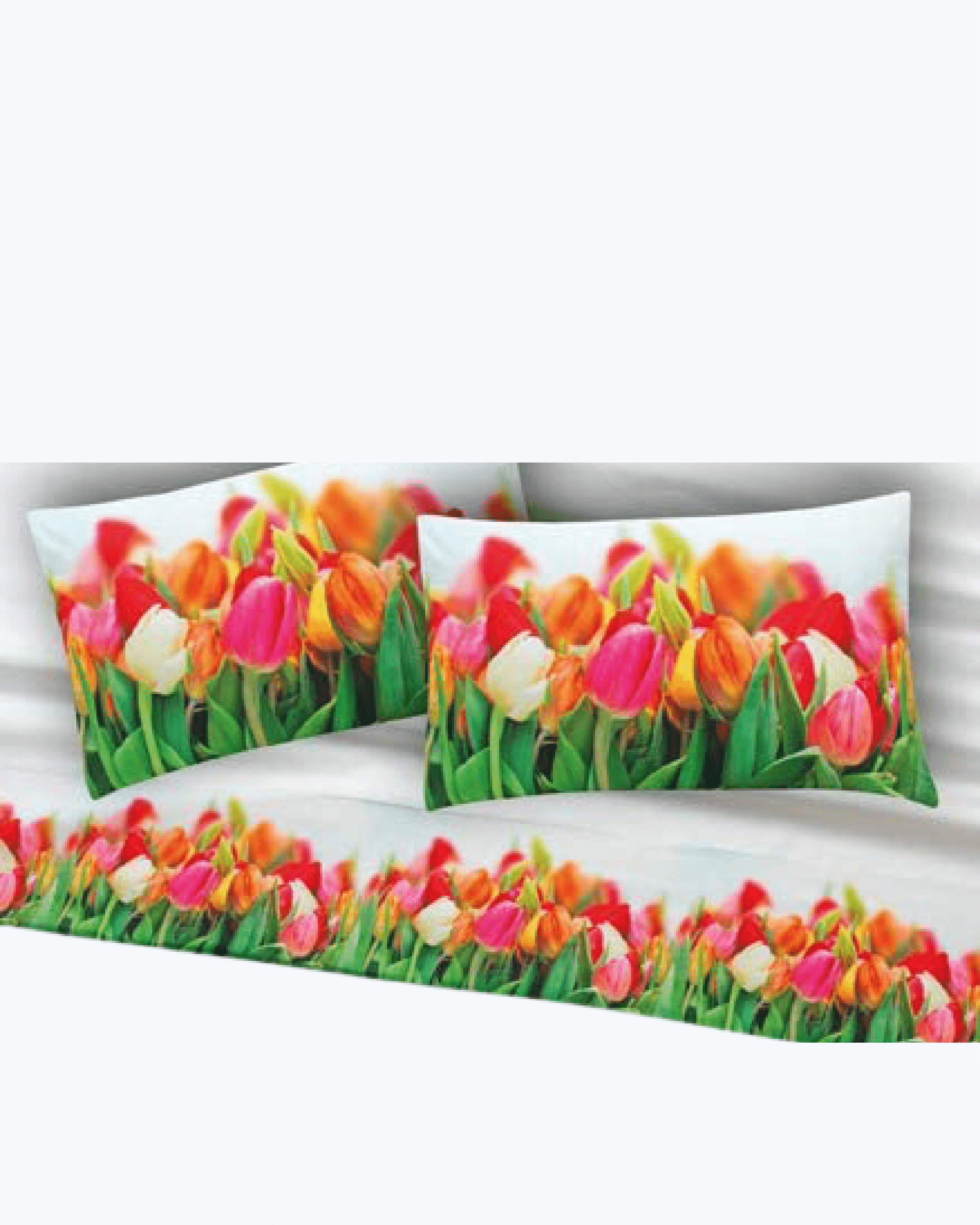 Set Lenzuola in Cotone con Tulipani - Completo Letto Elegante