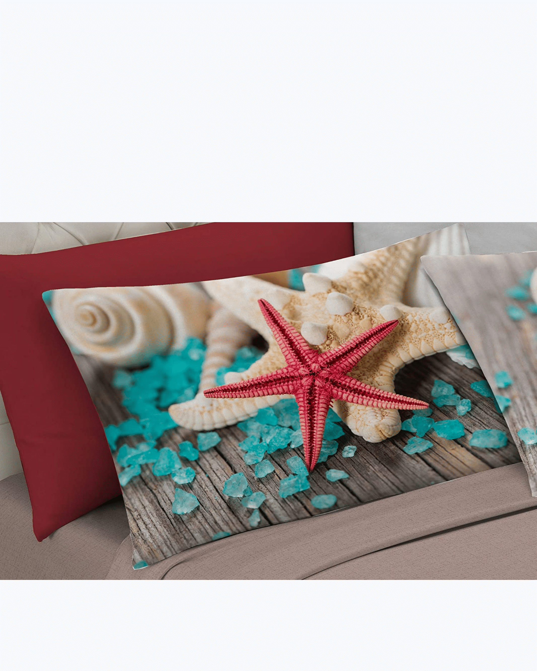 Set Lenzuola Letto Matrimoniale Made in Italy - Oceano e Stella Marina