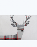 Set Lenzuola Letto in Cotone Made in Italy - Completo Letto Tartan con Cervi