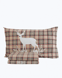 Set Lenzuola Letto in Cotone Made in Italy - Completo Letto Tartan con Cervi