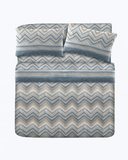 HomeLife Set Lenzuola Flanella Letto Singolo 100% Caldo Cotone Made in Italy Azzuro
