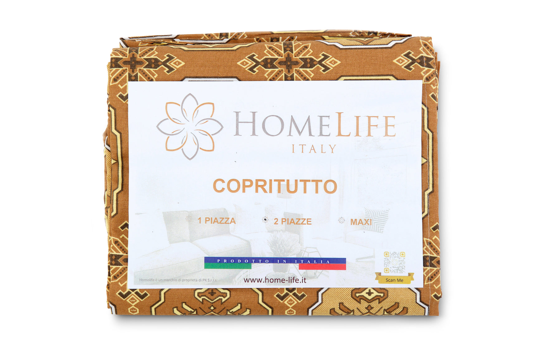 Telo Arredo Copritutto in Cotone Fantasia Etnica - Perfetto Copriletto o Copridivano