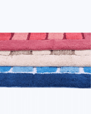 Tappetino Bagno Colorato in Morbido Pelo Lungo ed Righe in Rilievo