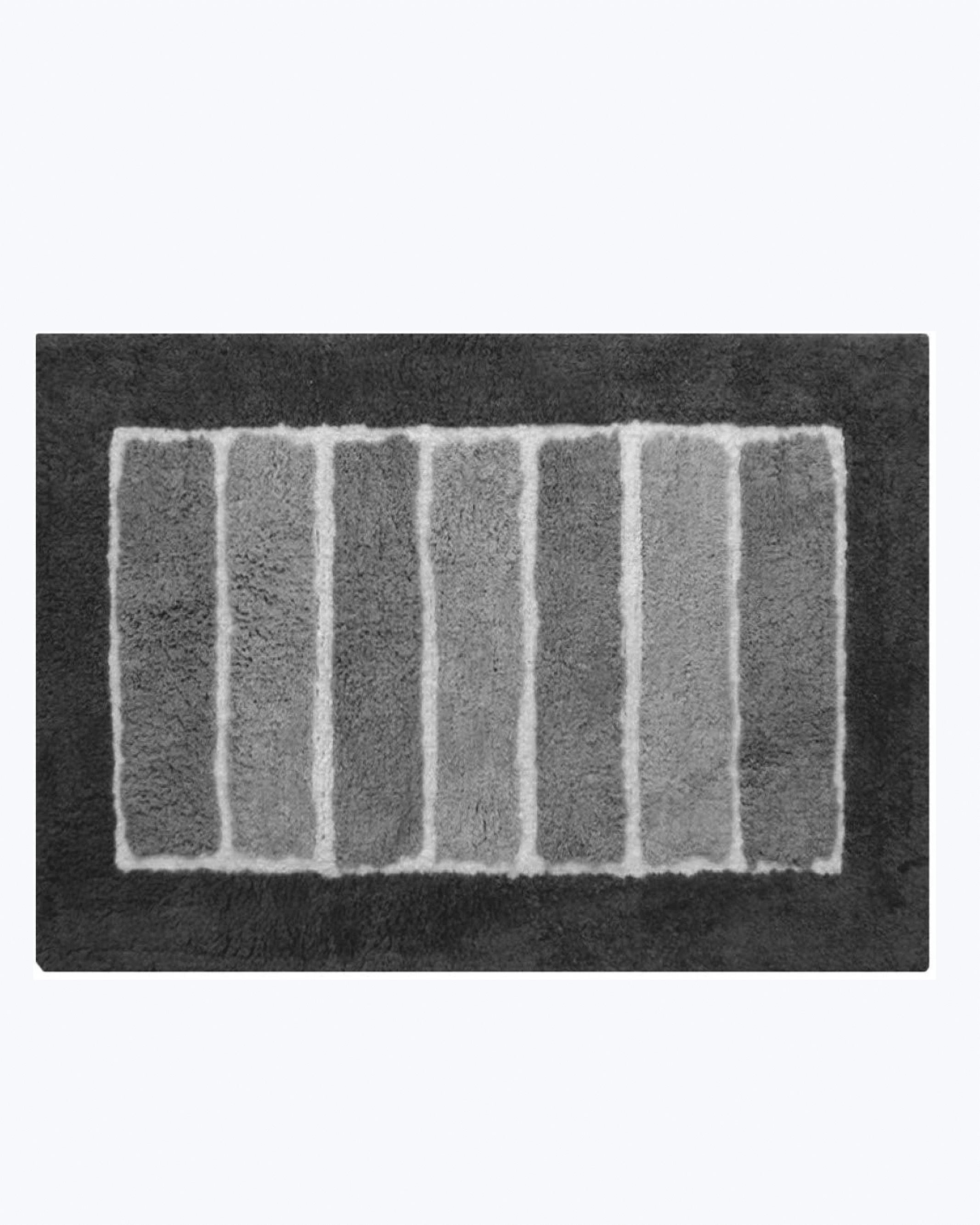 Tappetino Bagno Colorato in Morbido Pelo Lungo ed Righe in Rilievo Grigio