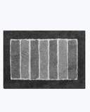 Tappetino Bagno Colorato in Morbido Pelo Lungo ed Righe in Rilievo Grigio